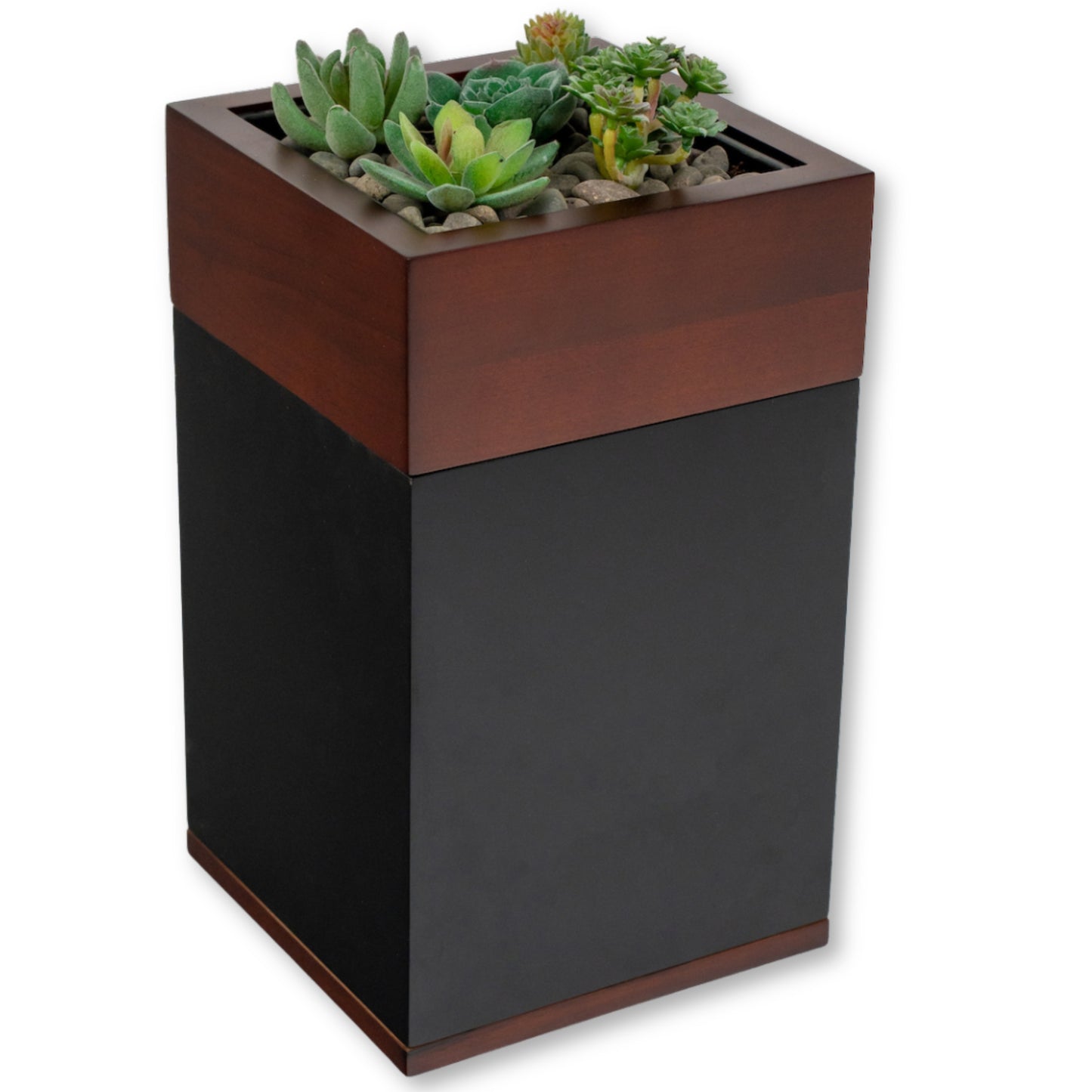 Cremation Urn With Planter, Walnut Wood